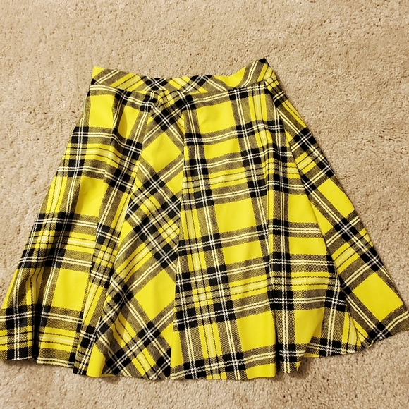 NWOT Blackmilk Tartan Yellow Skater Skirt - Picture 4 of 5
